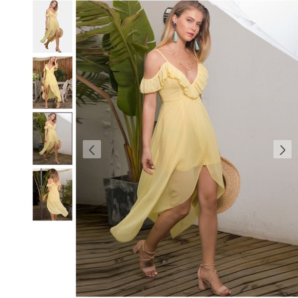 Ruffles Cold Shoulder Dress - Picture 1 of 8